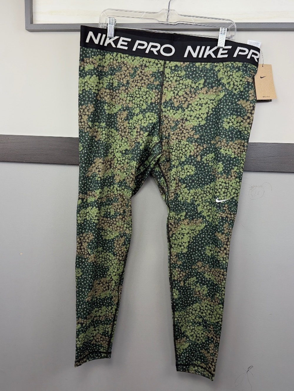 NIKE pro womens floral printed training leggings tight fit mod rise size XXL